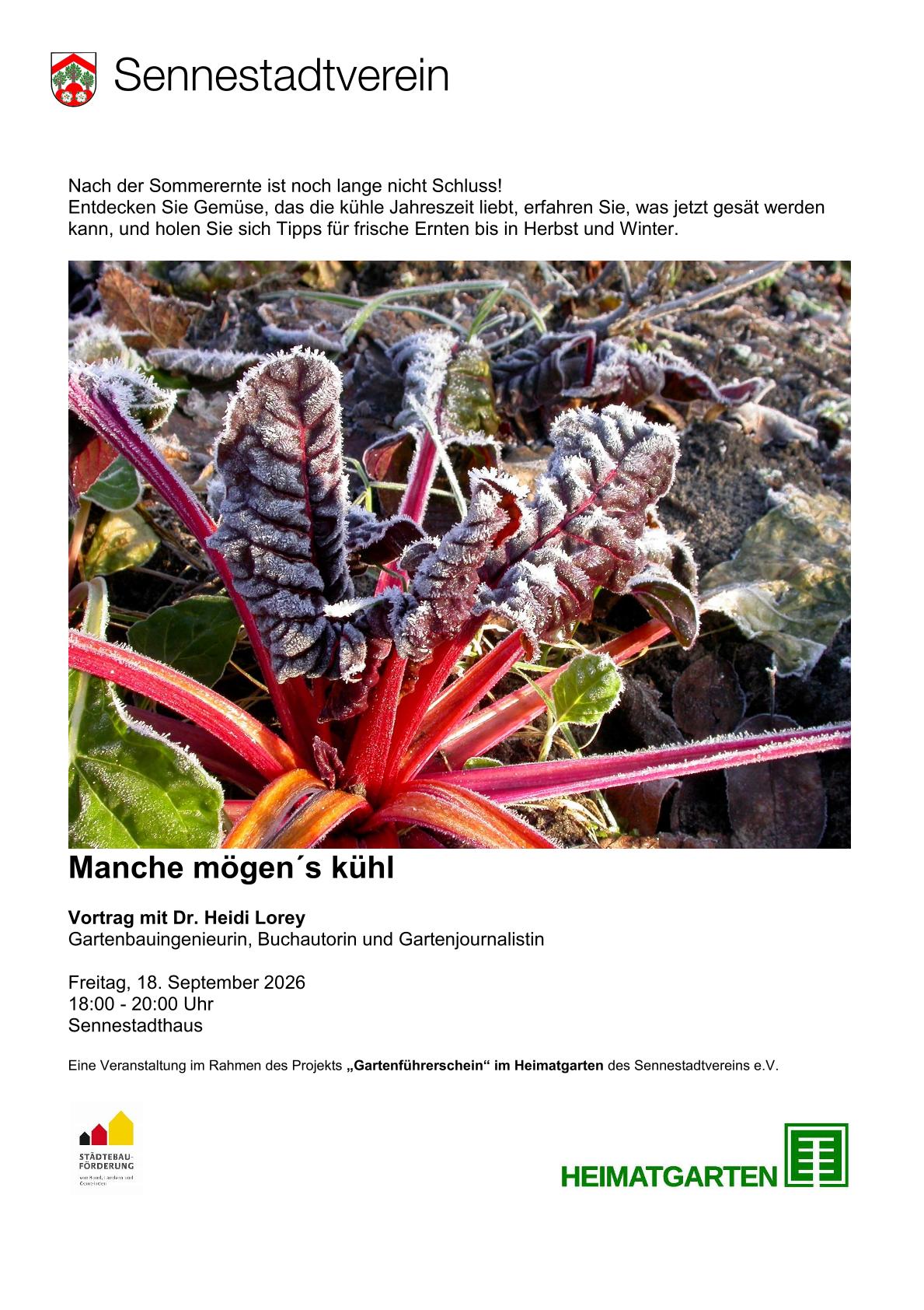 Heimatpflege: Manche mögen’s kühl – Vortrag mit Dr. Heidi Lorey
